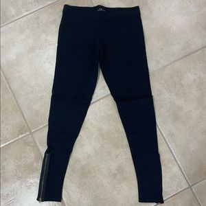 David Lerner black cropped motorcycle legging